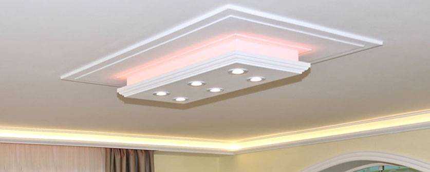 Styroporstuck als LED Deckenlampe Styroporstuck als LED Deckenlampe