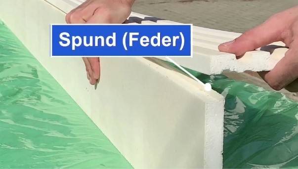 Laibungsplatte mit länglichem Spund (Feder) Laibungsplatte mit länglichem Spund (Feder)